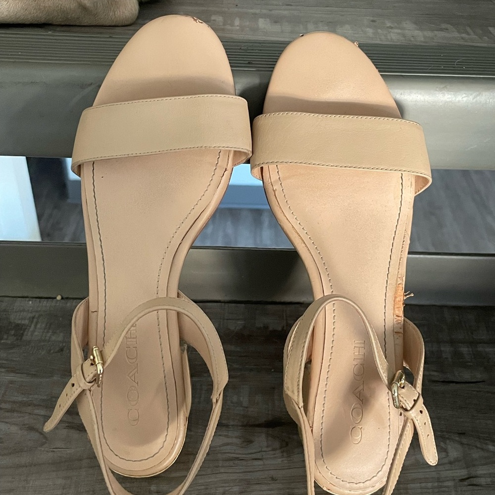 Coach Tan Minimalist Sandals